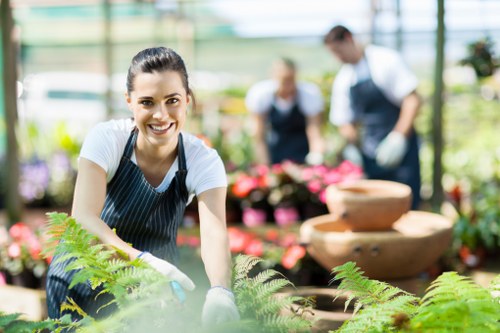 Green waste and recyclable materials prepared for transfer station disposal